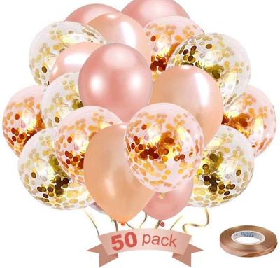 China Eco-friendly Disposable Champagne Balloon Set Rose Gold Wedding Birthday Party Supplies Decoration for sale