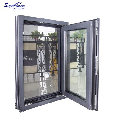 China Folding Aluminum Screen Superhouse Window Design AS2047 NFRC Standard Casement Window for sale