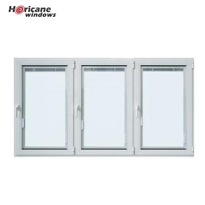 China Latest Design Folding Screen Blinds Element White Glass Aluminum Casement Canopy Windows for sale