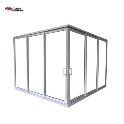 China NFRC AS2047standard Modern Manufacturer Large Custom Internal Powder Coated Safety Aluminum Commercial Modern Sliding Glass Doors For Office for sale