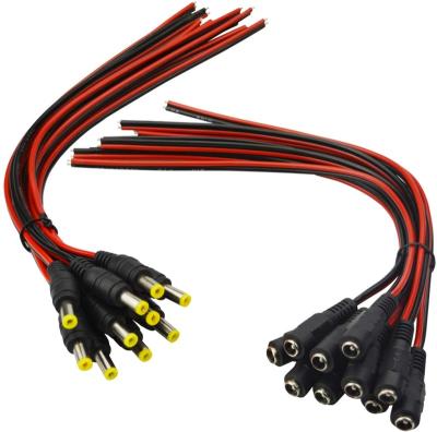 China CCTV Surveillance Security System DC Power Pigtail Cable Wire, 12V 5A Male and Female Connectors for Security Camera and Power Adapter CCTV Ignition for sale