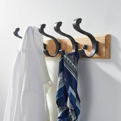 China Nordic Modern Creative Modern Coat Hook For Fabrics Coat Bamboo Wall Mounted Double Rack Hook, Aluminum, Metal Hook for sale