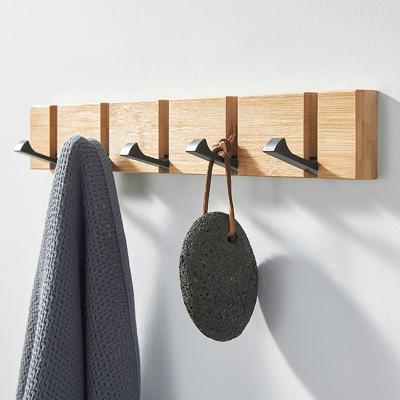 China Modern Creative Foldable Nordic Bamboo Bedroom Household Wall Mounted Coat Rack Entryway Coat Hanger Clothes Hidden Folding Hooks for sale