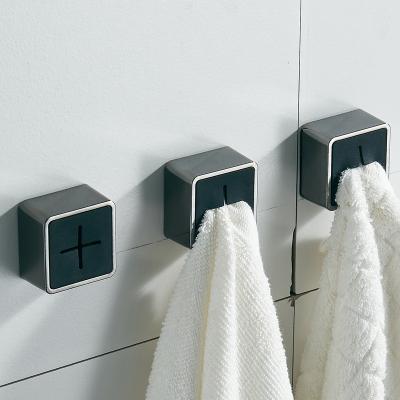 China Modern Towel Hooks Adhesive Holder Bathroom Tissue Towel Clips Plastic Wall Hooks for sale