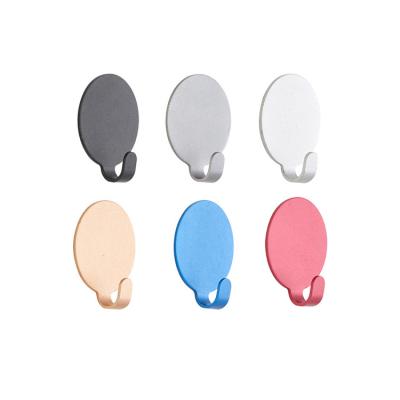 China Modern Home Bathroom Office Hangs Aluminum Round Adhesive Wall Coat Hook for sale