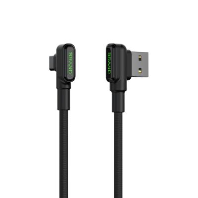 China 90 degree usb cable amazon hot seller android 2 in 1 3 in 1 right angle led usb-c c charger charging data type for sale