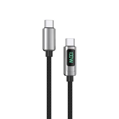 China 100W Digital Display PD Charger Smart Smart Fast Charging USB Data Cable Type-C to Type-C for sale