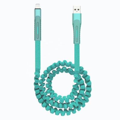 China OEM High Quality Spring Flat Cable Aluminum Alloy USB Data Cable Type-C Phone Data Transfer Charging For Charging Mobile Phone for sale