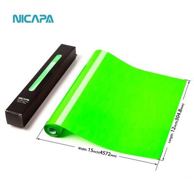 China Textiles Nicapa Green PU Vinyl Printing HTV Roll Heat Transfer Vinyl For Apparel Shoes Hats 30.5cm x457cm for sale