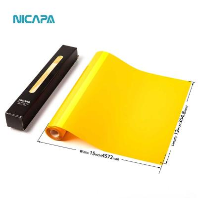 China Textiles Nicapa Printing PU Vinyl Rolls HTV Roll Heat Transfer Vinyl For Apparel T-shirt Iron On 12