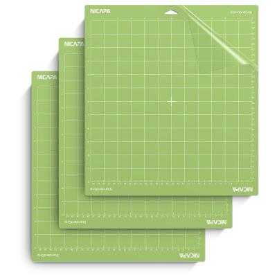 China Nicapa Plastic Standard Handle Cutting Mat For Plotter DIY Craft Adhesive Sticky Vinyl Cutting Mats 12x12 Inch 3 Packs for sale