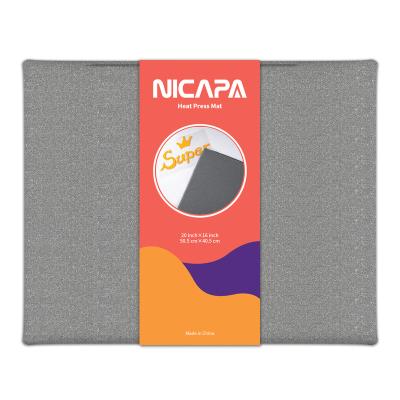 China Wholesale Fire Retardant Fabric Nicapa Heat Press Mats Thumb Ironing Heat Press Machine Craft Vinyl Sublimation Transfer Heater Mats 16x20 for sale