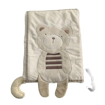 China Embroidery Baby Blanket with Rattle Toy Micro Fleece Embroidery Softer Blanket for sale