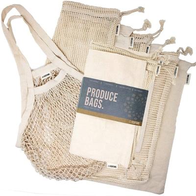 China Large Capacity Canvas Tote Shopping Net Bag Organic Cotton Mesh Grocery Fruit Twine Reusable Eco Friendly Storage Produce Bags for sale