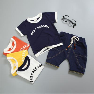 China High Quality Polyester/Cotton Baby Summer Clothes Sets Kids Short Sleeve T-shirt And Shorts for sale