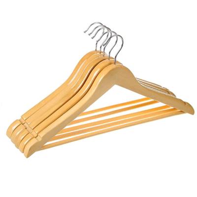 China Wholesale Multifunctional Clothes Hanger Good Quality Solid Wood Household Non-slip Hangers for sale