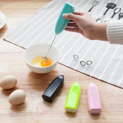 China Electric Handheld Egg Beater Household Kitchen Mini Egg Beater Stainless Steel Coffee Milk Tea Mixer for sale