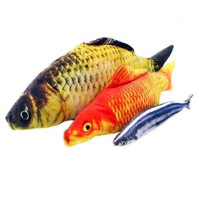 China Viable Good Quality Creative Simulation Catnip Fish 3D Fish Shape Scratch Board Scratching Post Stuffed Toy for sale