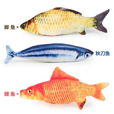 China Factory Price Stuffed Cat Toy Crucian Carp Carp Simulation Viable Fish Toy Catnip Toys for sale