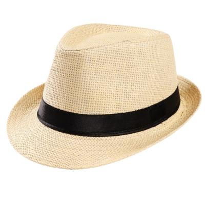 China Character Fashion Custom Fedora Straw Hat Men Women Summer Beach Jazz Hats for sale