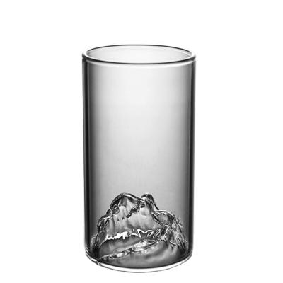 China Viable Handmade Transparent Clear Glass Mugs For Tea Borosilicate Mountain Undercurrent Drinking Glass Wholesale Cup With Handle Cup for sale