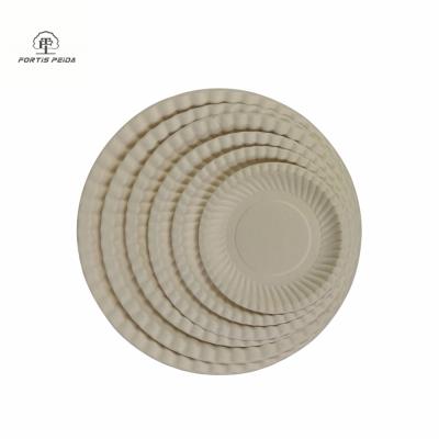 China 8 Inch Bagasse Dinner Plate Biodegradable Fully Degradable Disposable Radial Disc Can Be Customized Factory Direct Sales for sale