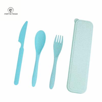 China Hotel Restaurant Wedding Gift Home Disposable Wheat Straw Spoon Fork Set Knife and Spoon Set Spoon Fork and Knife For Activities for sale