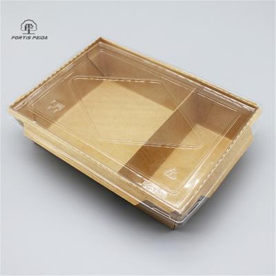 China Disposable Eco Friendly Stored Biodegradable Custom Logo Printing Food Take Away Food Grade Brown Kraft Paper Lunch Box for sale