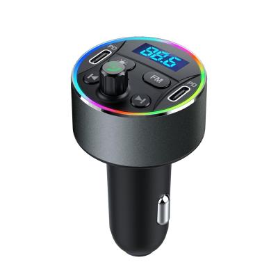 China Type-C 2 Ports Charger Music Car Handsfree Car Adapter Bluetooth Transmitter Bluetooth Transmitter FM LED Display Game Calls AGETUNR T69 Kit BT 5.0 MP3 Player for sale