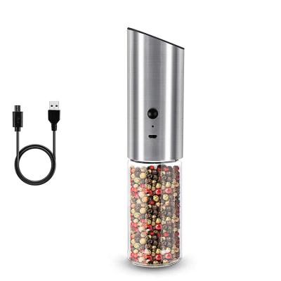 China Viable Rechargeable Ceramic Manual Gravity Spice Stainless Steel USB Electric Salt and Pepper Grinder Grinder for sale