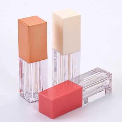 China Raw popular white transparent empty lip gloss tube square lip gloss tube for sale