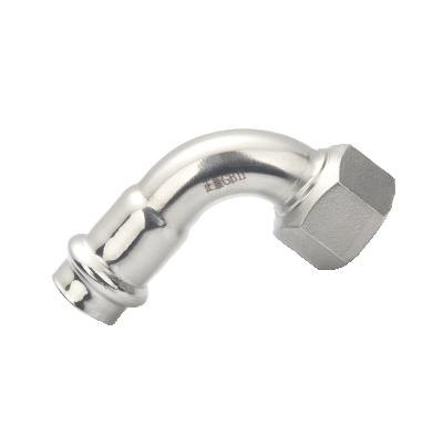 China Traditional Stainless Steel Press Fitting Female Threaded Elbow JIS Standard for sale