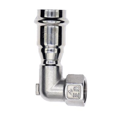 China Traditional Stainless Steel Plumbing Materials Fitting Short Tangent Elbow 90 With Female Threaded End for sale