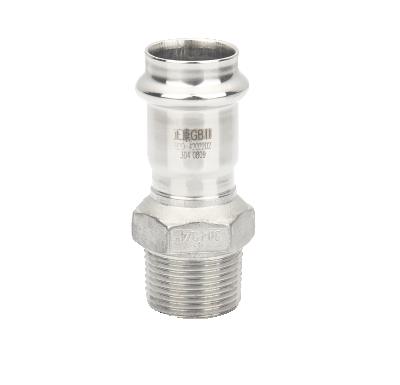 China Stainless Steel Traditional Press Fitting Adapter With Male Threaded End for sale