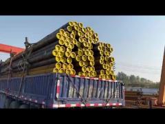 The carbon steel seamless pipes are ready for transport