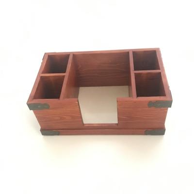 China Pine Countertop Bar (Customization) Wooden Napkin Cart and Straw Holder Wooden Decorative Napkin for sale