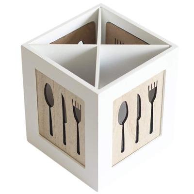 China Kitchen Sustainable Supplies Decoration Household Chopsticks Wooden Spoon Storage Box for sale