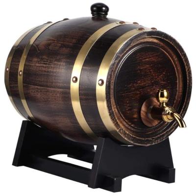 China Vintage Design New Beer Smooth Large Capacity Oak Wood Whiskey Aging Wine Barrel for sale