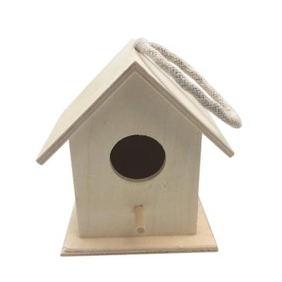 China New Design Natural Sustainable Morden Handmade Environmental Sturdy Diy Wooden Bird House for sale