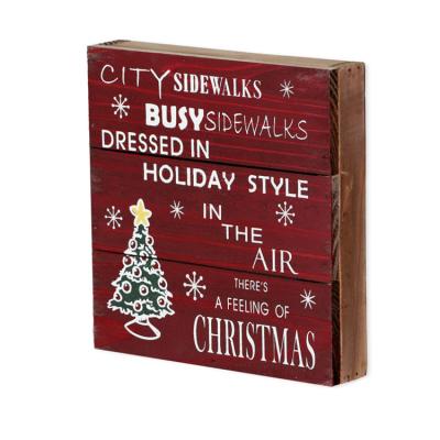 China Hot Sale China Profesiinal Factory Supply Rustic Sturdy Pine Christmas Wooden Sign Decor for sale