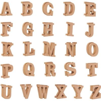 China Hot Selling Natural China Bite MDF Wooden Craft DIY Green Safe Alphabet Letters for sale