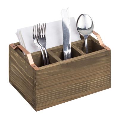 China Sustainable Kitchen Household Products Fork Wooden Spoon Storage Box Tableware Storage Box for sale