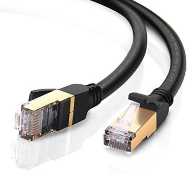 China RJ45 Plug CAT 6a Ethernet Stranded Copper Computer Network Tie Down, Cat6a Patch Cord LAN Cable S/FTP SSTP 26AWG Copper Wire, Black Color for sale