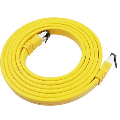 China 100% Stranded Bare Copper Flat Cat8 Patch Cable 40G Network Jumper Cable STP Patch Cord for sale