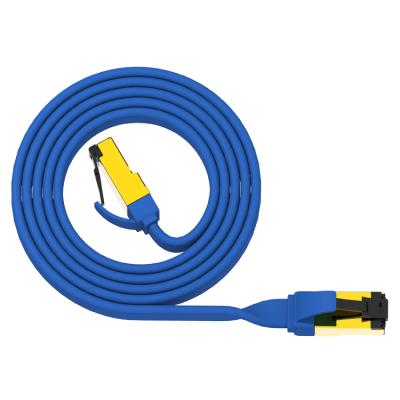 China Industry-rated & Wholesale Anti-Bending Flat Plug Ethernet CAT7 Patch Tie Down 30AWG RJ45 Computer Cable PVC Jacket for sale