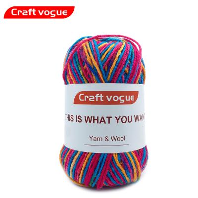 China Anti-pilling Craft Vogue Free Samples Crocheting High Bulk 100% Worsted 3ply Dye Blend Fancy Acrylic Yarn For Sock for sale