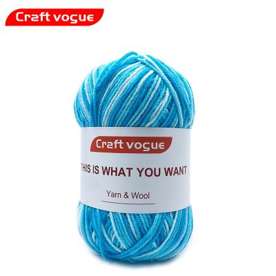 China Anti-pilling Craft Vogue Factory Price Crocheting High Bulk 100% Worsted 3ply Dye Blend Fancy Acrylic Yarn For Sock Hand Knitting for sale