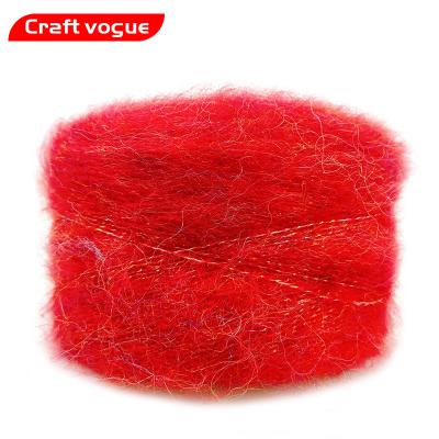 China Anti-bacteria Vogue craft one skein factory sale silk soft natural mohair woolen kid blended yarn for knitting for sale