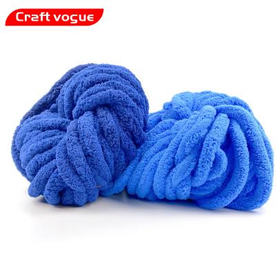 China Recycled Craft Vogue Wholesale Price 35 sft 35 Colors 2cm Elephant Chunky Knit Chunky Vegan Chenille Yarn Arm Knitting Yarn For Blanket for sale