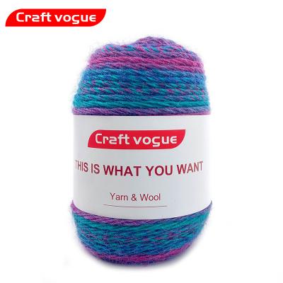 China Wholesale Viable Buy 100g ab Rainbow Colored Crochet Acrylic Wool Blend Mixed Craft Vogue Yarn For Weaving for sale